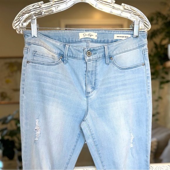 Jessica Simpson Distressed Light Wash Kiss Me Super Skinny Stretch Jeans 29 - Picture 10 of 10